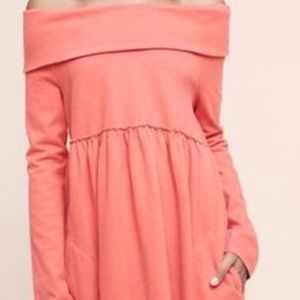 Saturday Sunday Coral off-shoulder dress